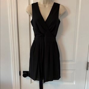 Black Sleeveless V-Neck Romper